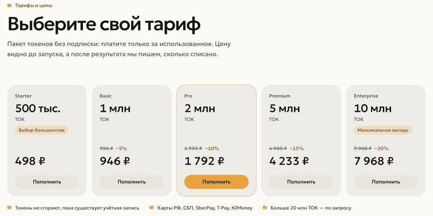 Тарифы на EpicAI