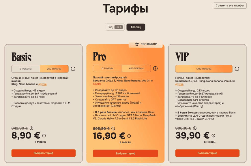 Тарифы на Syntx AI